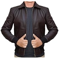 Mens Happy Fonzies Bomber Real Leather Jacket - Every Days Collection