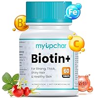 Biotin+ for Hair Growth | Supplement for Strong & Thick Hair | Glowing Skin, Fights Nails Brittleness, | with Vitamin C, Green Tea, Rosehip Extracts, Iron & Zinc | 60 Biotin Tablets