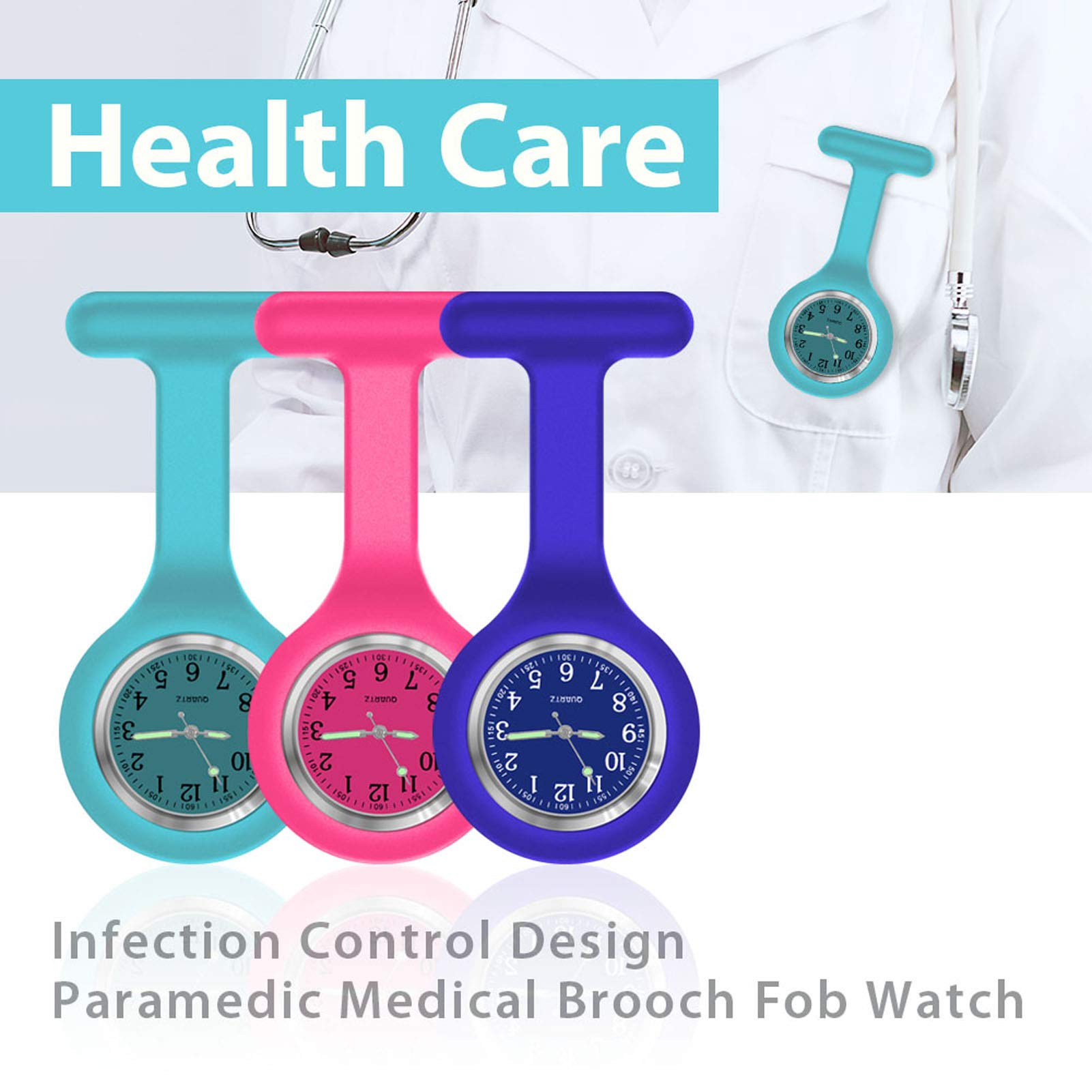 Nurse Watch,Nurse Fob Watch,Nursing Watch,Clip Watch,Lapel Watch,Nurse Fob Watch with Second Hand,Clip on Nursing Watch