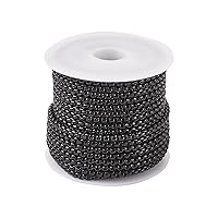 Pandahall 16.4 Feet/5M 304 Stainless Steel Curb Box Chain 2.5x2.5x1.2mm Black Unwelded Cable Chains Links with Spool for DIY Bracelet Earring Jewelry Crafts Making