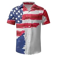 Men's Short Sleeve Button Down Vintage Bowling Shirts Hawaiian Casual Printed Beach Shirt Summer Regular Top