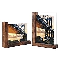 4x6 + 5x7 Rustic L Shaped Double Sided Picture Frames Set of 2