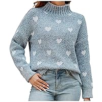 Womens Fashion Crewneck Sweaters Casual Long Sleeve Knit Cable Chunky Sweaters Loose Cozy Fashion Tops Fall Outfits