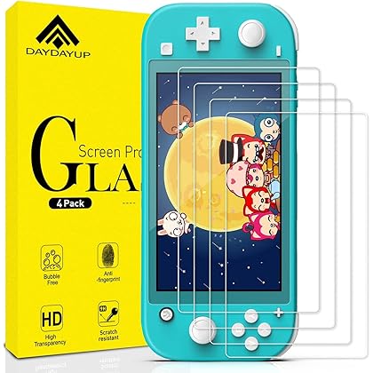 daydayup [4 Pack] Hestia Goods Tempered Glass Screen Protector Compatible with Nintendo switch lite - Transparent HD Clear Anti-Scratch Screen Protector for Nintendo Switch lite