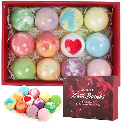 iHave Bath Bombs for Women, 12 Large Bath Bomb Bubble Bath Spa Gift Set for Her, Natural Handmade BathBombs Rich in Essential Oils, Romantic Gifts for Girlfriend/Wife
