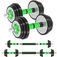 Adjustable Dumbbells Barbell Weight Set, 44Lbs/20KG Weight Dumbbells Set with Bar - Dumbbell Barbell 3 in 1 for Men Women Home Gym Workout Anti-Drop & Non-Slip