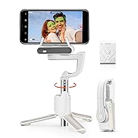 Selfie Stick Gimbal Stabilizer, 2 Axis Face Tracking & 360° Rotation Tripod with Wireless Remote, 4 in 1 Portable Tripod w/Extendable Stick for iPhone 14/Android Video Recording hohem iSteady Q