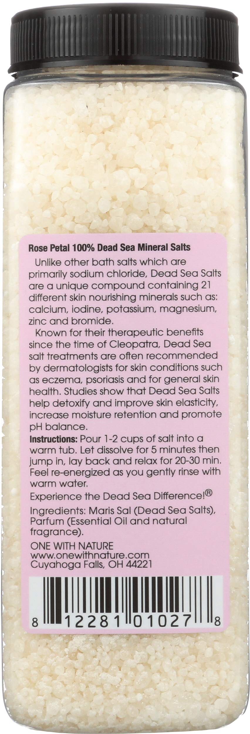 One With Nature Rose Petal Scent Bath Salts, 32 Ounces (Pack Of 6)