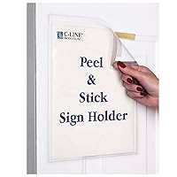 C-Line Peel and Stick Display Pockets, Clear, 8.5 x 11 Inches, 10 per Pack (36911)