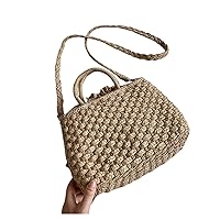 NA Straw Handbags for Women 2022, Bohemian, Beach Style, Vintage Women's Handbag, Khaki
