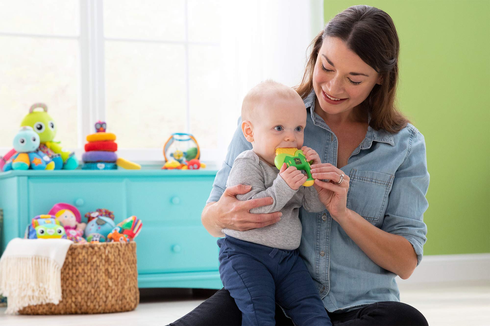 Lamaze John Deere Corn Massaging Baby Teether - John Deere Baby Teething Toy - Newborn Toys for Baby Teething Relief