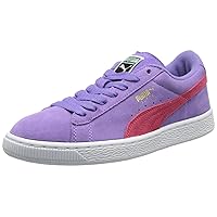 PUMA Suede Junior Sneaker (Little Kid/Big Kid),Dahlia/Purple/Paradise Pink/Gold,4.5 M US Big Kid