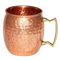 Handicrafts Hammered Copper Moscow Mule Mug Handmade Of 100% Pure Copper, Brass Handle Hammered Moscow Mule Mug/Cup. (1)