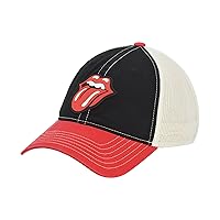 Concept One Rolling Stones Men's Trucker Hat, Lips Logo Adjustable Snapback Baseball Cap with Curved Brim