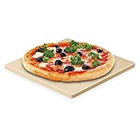 Cook N Home Pizza Grilling Stone Set, 7.5-Inch Rectangular Heavy Duty Cordierite Bread Baking Stone for Oven and Grill, Ideal for Baking Crisp Crust Pizza, Thermal Shock Resistant, 6-Pack with Scraper
