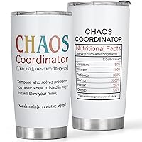Thank You Gifts for Women - Chaos Coordinator Gifts for Friends Female - Coworker Gifts for Women Birthday Unique - 20oz Chaos Coordinator Tumbler for Teacher Gifts, Boss Lady Gifts, 1 Count