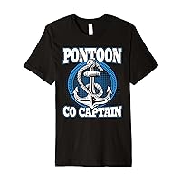 Boating Pontoon Co Captain Son Boy Kid Men Dad Grandpa Boat Premium T-Shirt