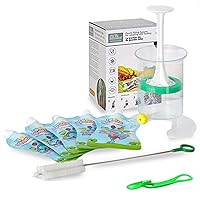 The Original Patented Fill n Squeeze Baby Weaning Pouch Filling Station for Homemade Baby Food, 5 x 150ml (5oz) Reusable Pouches, Cleaning Brush & Filling Food Station