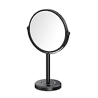 Gatco 1386MX Latitude II Makeup Mirror, Matte Black | Counter Top Makeup Mirror, 3X Magnification, Rotates 360 Degrees