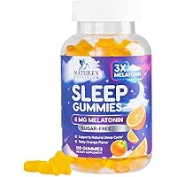 Melatonin Sleep Support Gummies Sugar Free - Natural Melatonin for Adults, Vegan, 6 mg - 120 Sleep Gummies