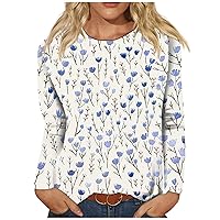 Cute Blouses, Women's Button Neck Tops Women's Blouses Casual Daily Long Sleeve V Neck Fashion Print