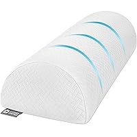 5 STARS UNITED Knee Pillow for Back Sleeping - Memory Foam Bolster Pillow for Legs and for Back Pain - Under Knee Pillow for Sleeping on Back - Half Moon Pillow - Roll Knee Support Pillows for Bed