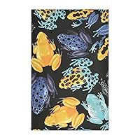 Flour Sack Tea Towels Kitchen Tropical Yellow Blue Frogs Black Kitchen Towels Microfiber Absorbent Hand Towels Decorative Hand Towels for Kitchen Summer Theme Camping 28x18in 6PCS