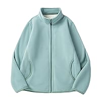 Women Fuzzy Sherpa Line Sweatshirts Jackets Oversized Zip Up Long Sleeve Winter Warm Fleece Solid Coat with Pockets