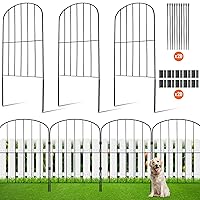 VEVOR Decorative Garden Fence 10 Pack, No Dig Fence 24in(H) x11ft(L) Animal Barrier Fence, Underground Garden Fencing with 2 inch Spike Spacing, Metal Dog Fence for The Yard and Outdoor Patio