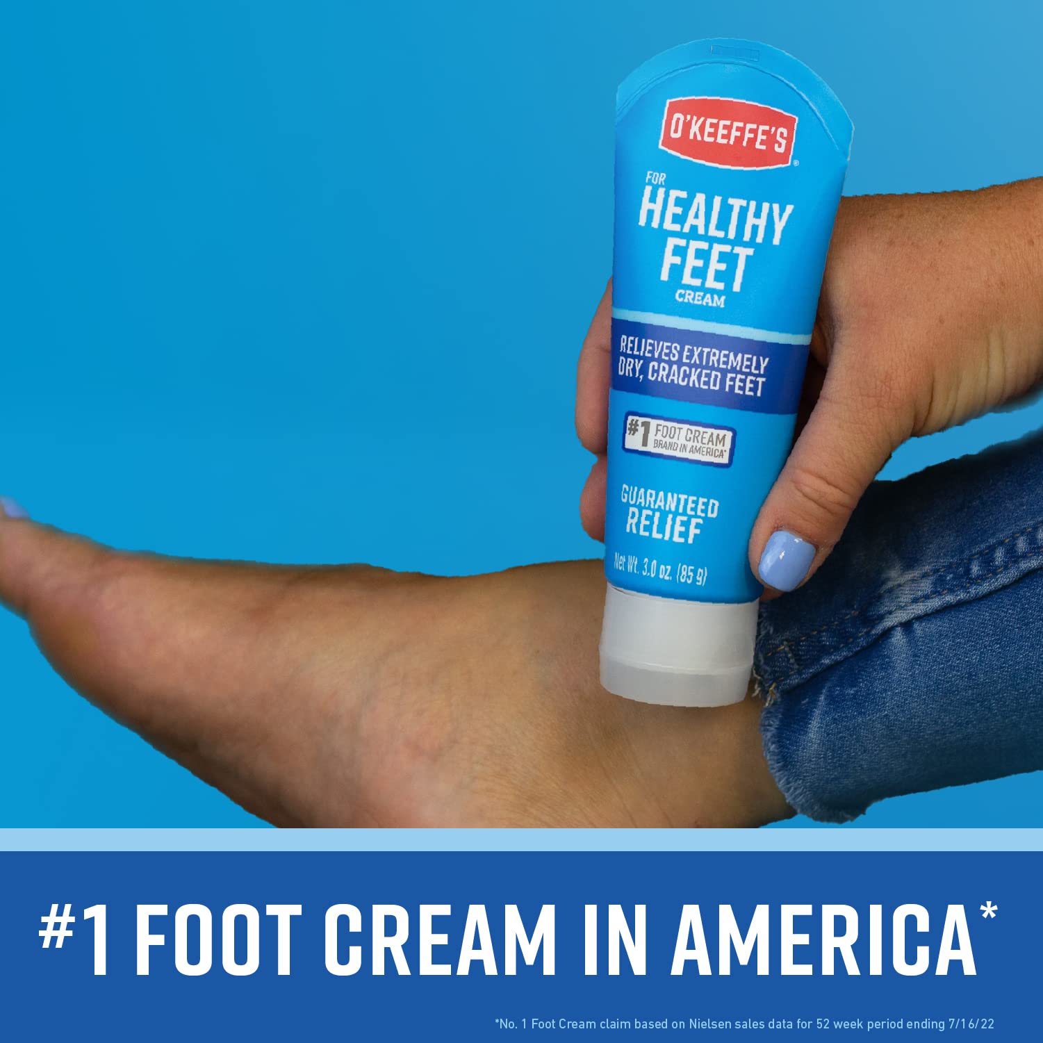 O'Keeffe's for Healthy Feet Foot Cream, Guaranteed Relief for Extremely Dry, Cracked Feet, Clinically Proven to Instantly Boost Moisture Levels, 3.0 Ounce Tube, (Pack of 1)
