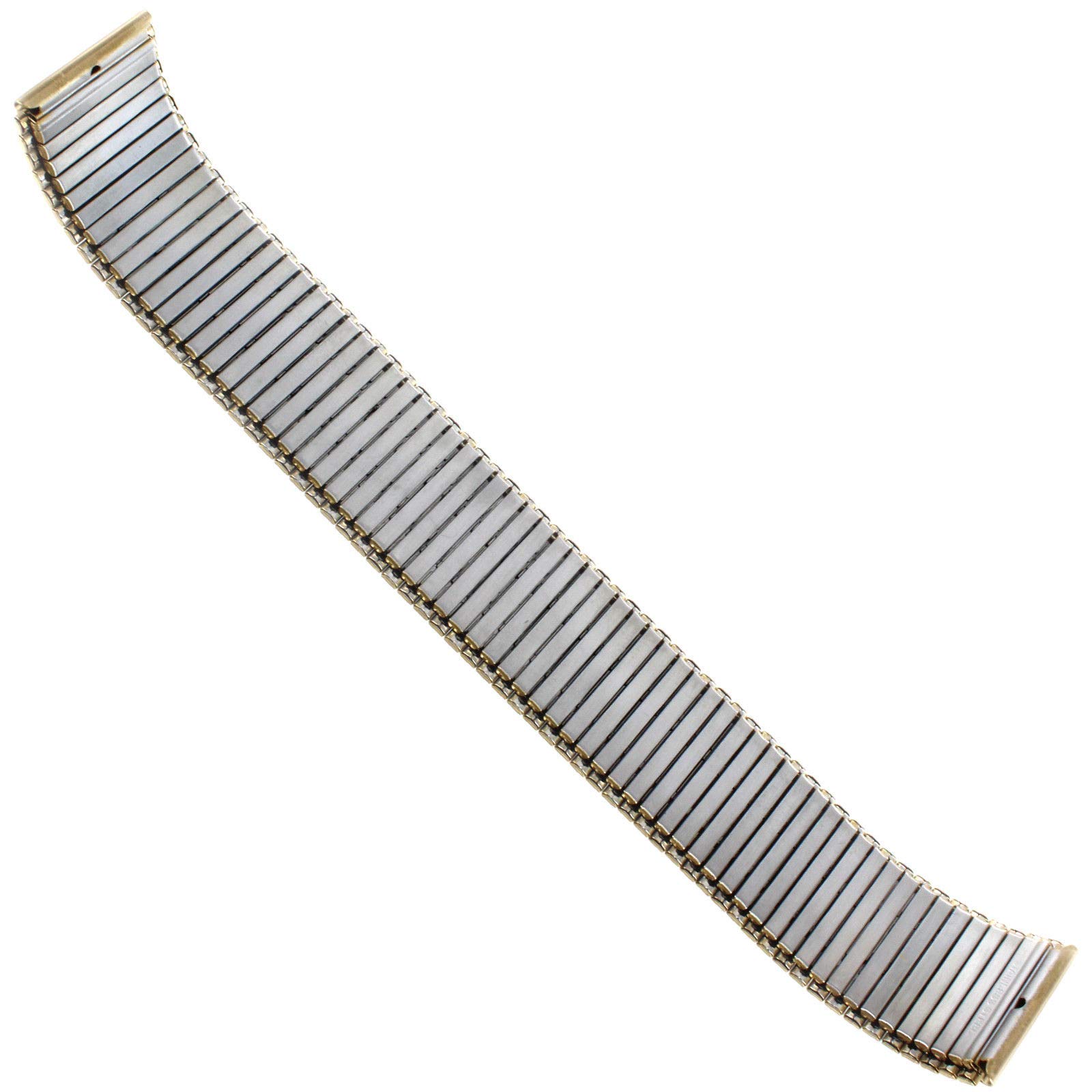 20mm Hirsch Gold Patterned Stainless Steel Mens Expansion Watch Band 513