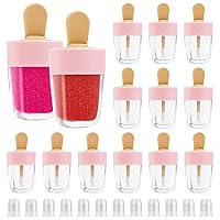 WSERE 20 Pcs Cute Lip Gloss Tubes Empty Lipgloss Container, Portable 4g Lip Glaze Tubes Reusable Refillable Lip Gloss Container Bottles, Creative Lovely Ice Cream Shape DIY Cosmetic Samples Bottle