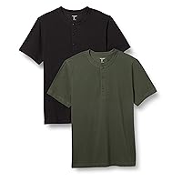 Amazon Essentials Men's Slim-Fit Short-Sleeve Pique Henley, Pack of 2
