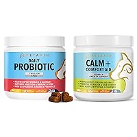 Probiotics for Dogs - 6 Strains with Prebiotics - Supports Digestive and Immune System – Relief for Diarrhea, Bad Breath, Allergies, Gas, Constipation, Hot Spots - Made in USA - 120 Chews Peta