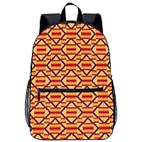 African Kente Pattern Large Backpack 17Inch Lightweight Laptop Bag with Pockets Travel Business Daypack