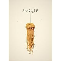 Kitchen Art Poster for Aesthetic Room Decor, Spagetti Wall Decor, Cozy Wall Art Print, Unframed, 11 * 17 Inches, 1 Wall Art Print