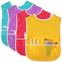 4 Pieces Art Smock for Kids Artist Smock Waterproof Painting Apron Painting Smocks for Children, 4 Colors