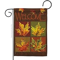 Fall Leaves Collage Garden Flag Harvest & Autumn Scarecrow Pumkins Sunflower Season Autumntime Gathering House Decoration Banner Small Yard Gift Double-Sided, Made in USA