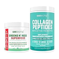 Super Greens & Collagen Bundle - Vitality Boost with Organic Spirulina & Hair-Skin-Nails Support - 30 Servings Each