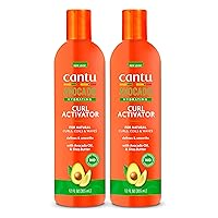 Cantu Avocado Hydrating Curl Activator Cream with Pure Shea Butter, 12 oz (Pack of 2) (Packaging May Vary)