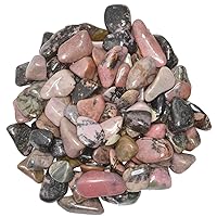 Hypnotic Superior Materials: 1lb Bulk Tumbled Rhodonite Stones from Madagascar - Natural Polished Gemstone Supplies for Wicca, Reiki, and Energy Crystal Healing *Wholesale Lot*