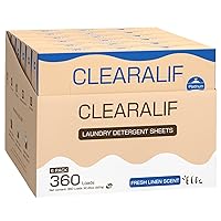CLEARALIF Laundry Detergent Sheets, Up to 360 Loads, Fresh Linen, liquidless, Eco-Friendly, Zero Waste, Save Space, Travel Laundry Strips for HE Machine