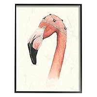 Stupell Home Décor Downton Animals Flamingo Mary Framed Giclee Texturized Art, 11 x 1.5 x 14, Proudly Made in USA