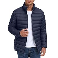 Mens Lightweight Puffer Jackets Zipper Down Jacket Windproof Warm Winter Coats for Mens