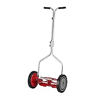 Great States 304-14 14-Inch 5-Blade Push Reel Lawn Mower, Red