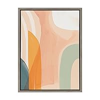 Sylvie Sunrise Over Marrakesh Framed Canvas Wall Art by Kate Aurelia Holloway, 18x24 Gray, Decorative Abstract Art for Wall