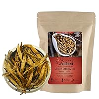 FullChea - Imperial Golden Monkey Tea - Yunnan Black Tea Loose Leaf - Chinese Yunnan Pure Gold Tea - Naturally with Roasted Nuts Flavor - Health Tea - 4oz / 113g