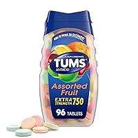 Extra Strength Antacid Tablets for Chewable Heartburn Relief and Acid Indigestion Relief, Assorted Fruit Flavors - 96 Count