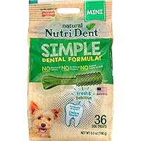 Nylabone Nutri Dent Limited Ingredient Dental Dog Chews, Petite (Up To 10 Lbs), Green