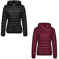 wantdo Women's Ultra Light Down Jacket Black Medium Women's Packable Down Jacket (Wine Red, Medium)